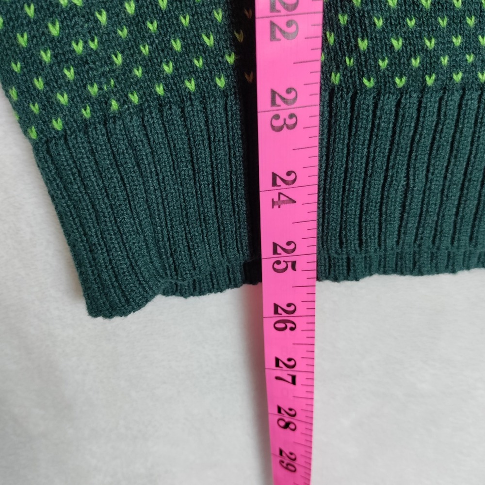 ModCloth Womens Green Ghost Fair Isle Halloween Cotton Knit Sweater Small - Picture 6 of 7